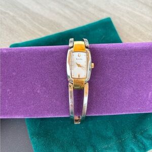 Bulova Silver and Gold Two Toned Watch Women’s NEW BATTERY